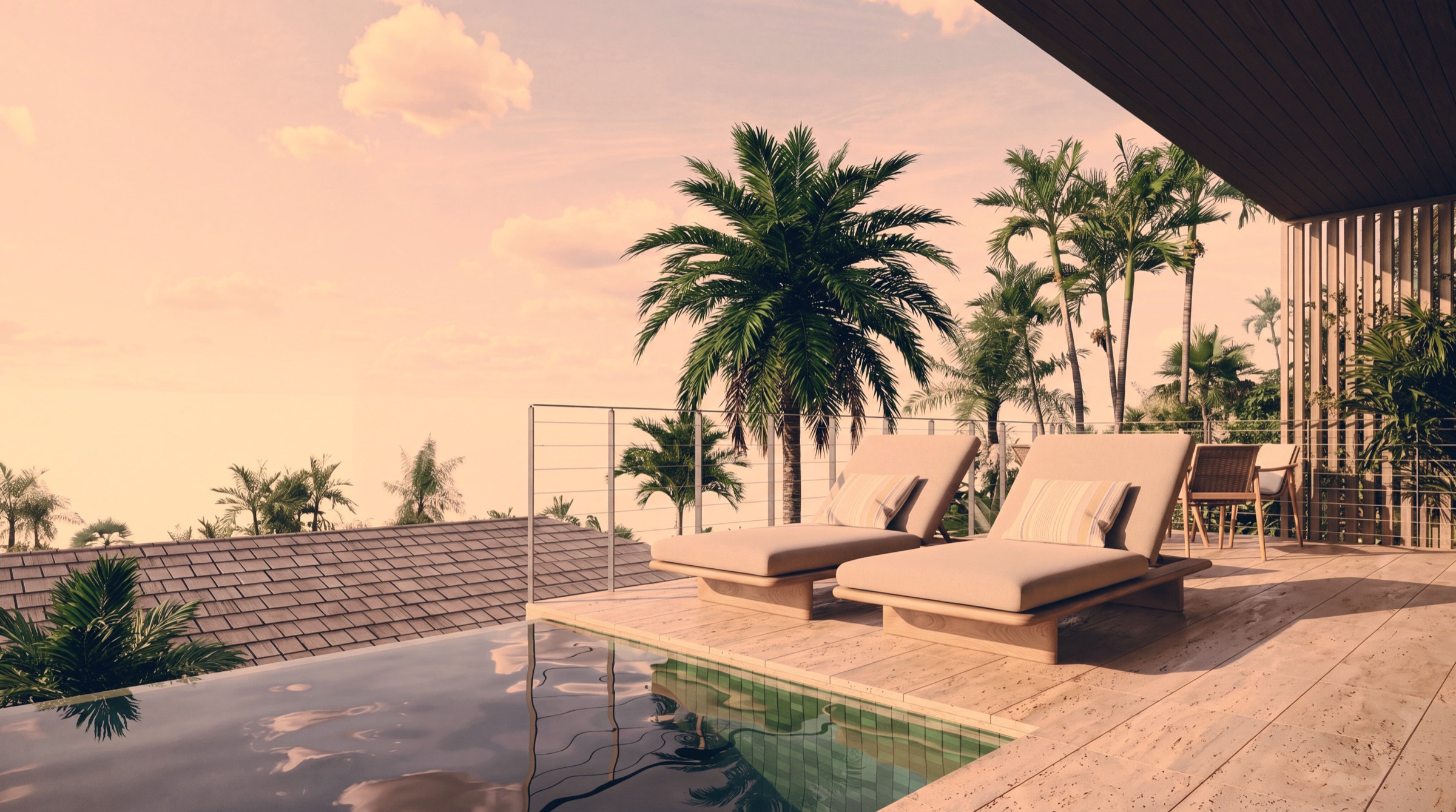 Villa pool terrace Koh Phangan — private pool and jungle view